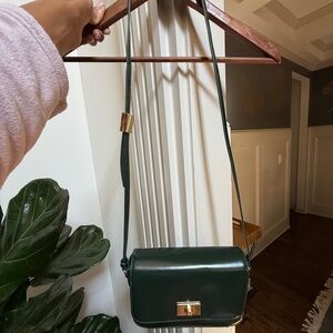 NEW! J Crew Leather Cross Body / Hunter Green